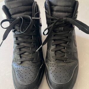 Black High-Top Wedge Sneakers